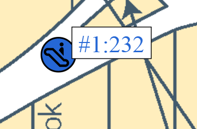 A fragment of the map with a marker